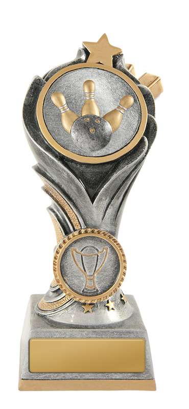 Flame Tower Tenpin Bowling Trophy With 25mm Centre